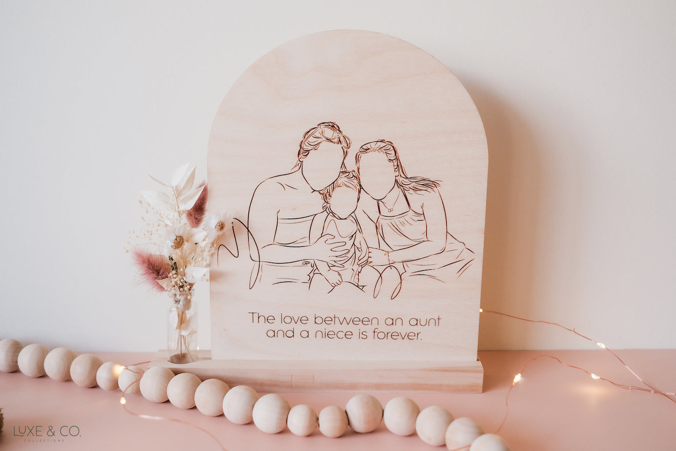 Custom Engraved Line Art Drawing