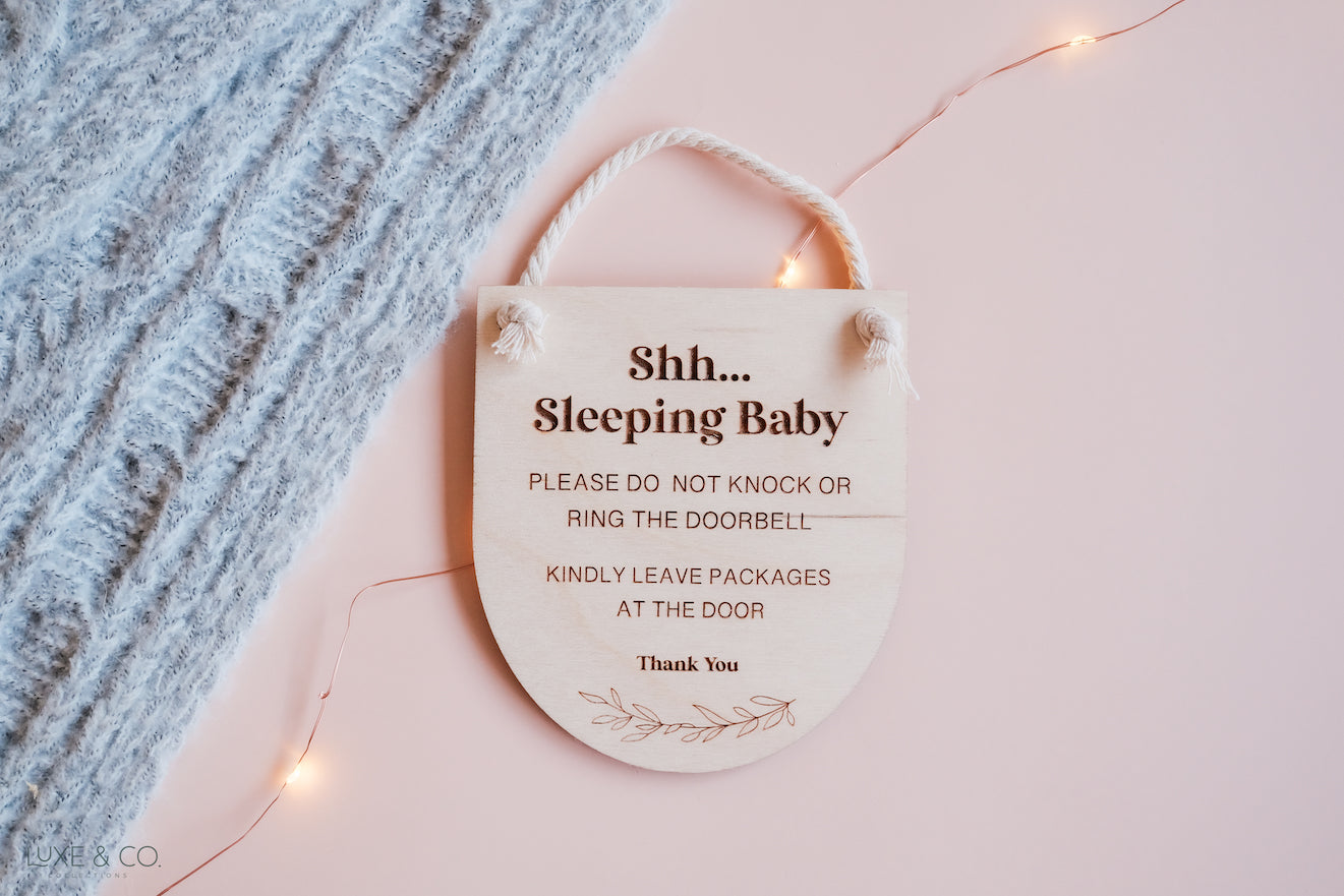 Sleeping Baby Door Sign