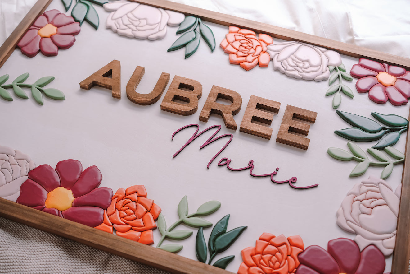 Floral Custom Name Sign