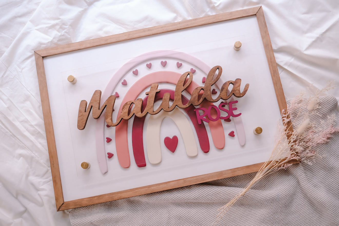 Rainbow 3D Nursery Sign