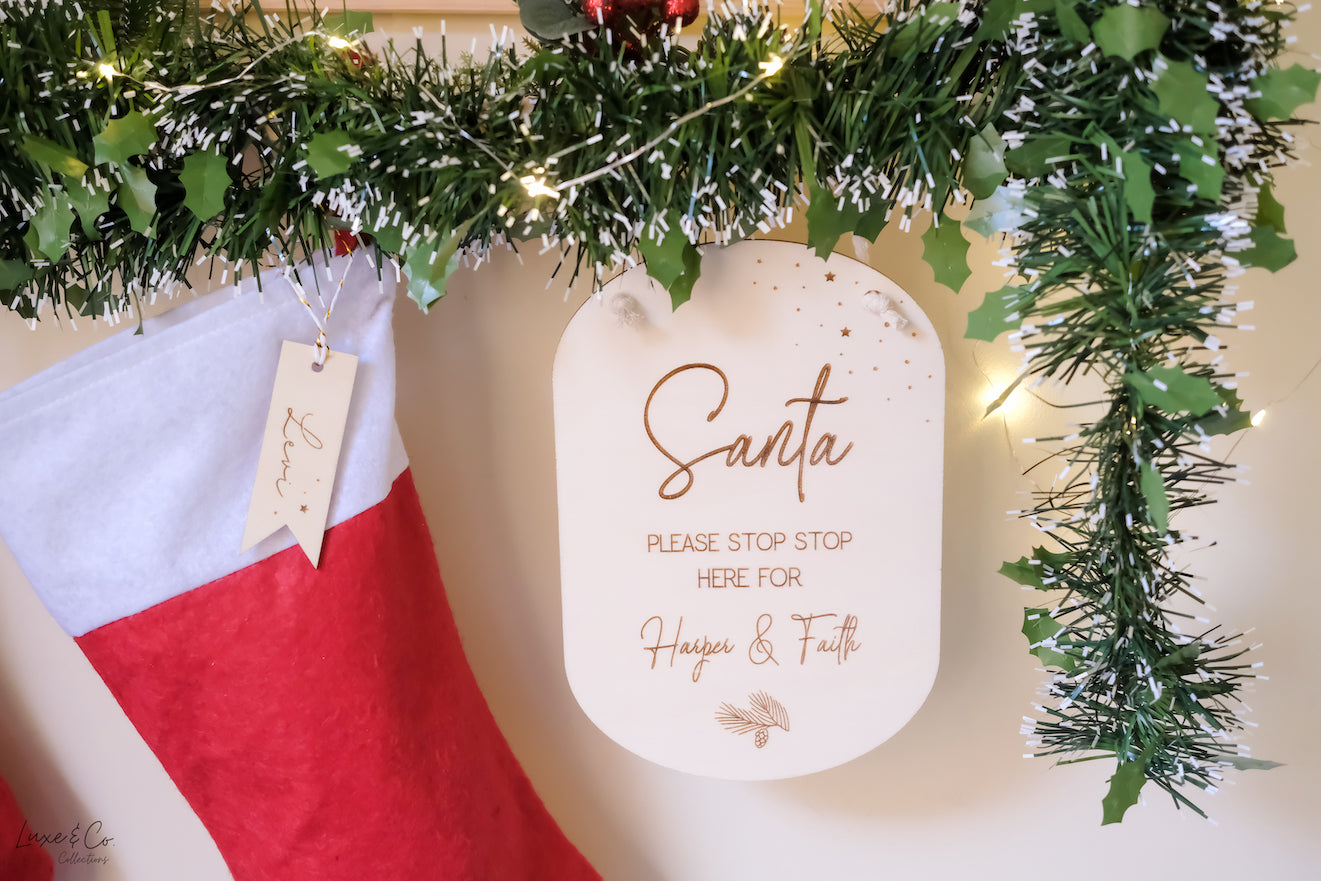 Personalised Santa Stop Here Sign