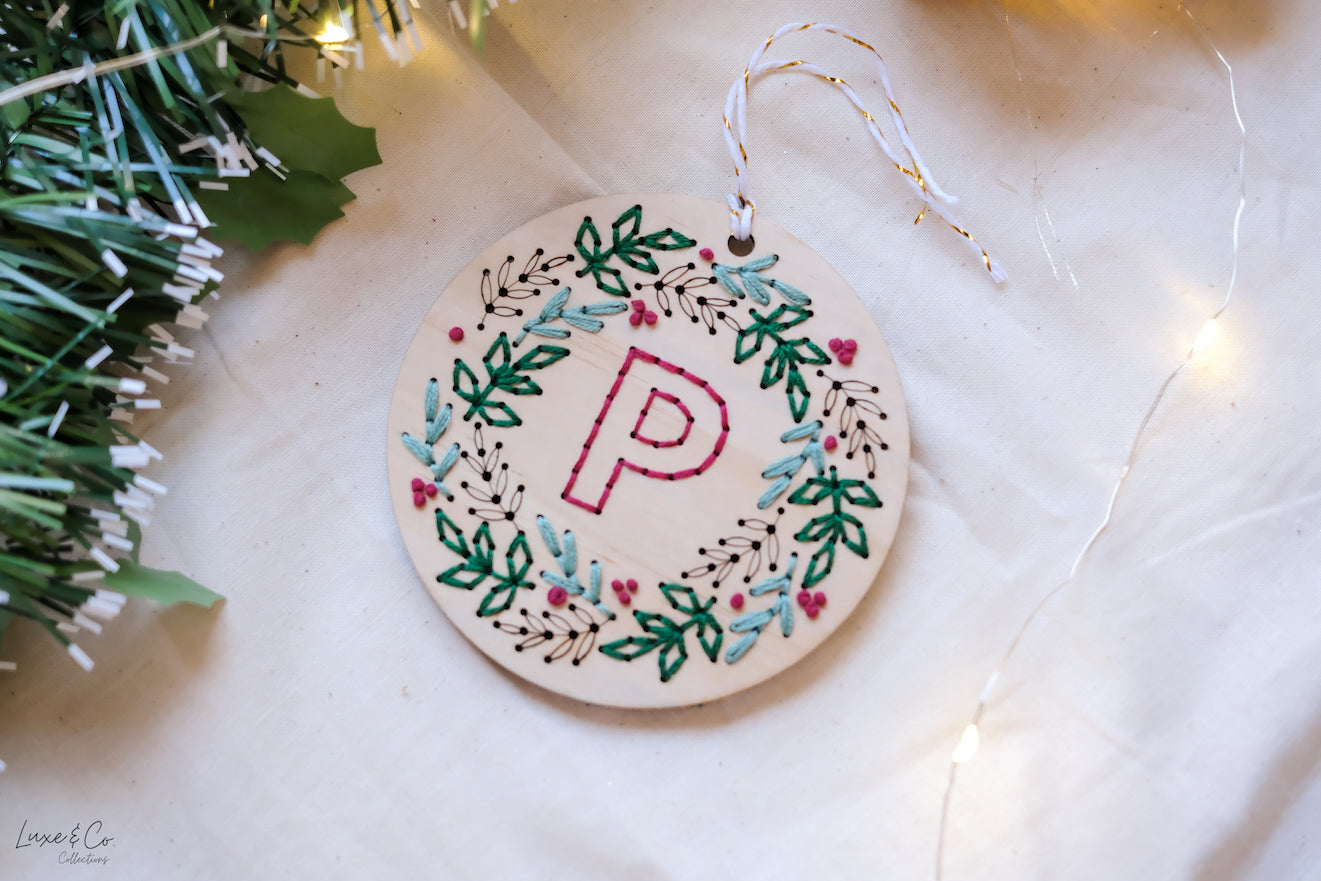 Embroidered Initial Ornament