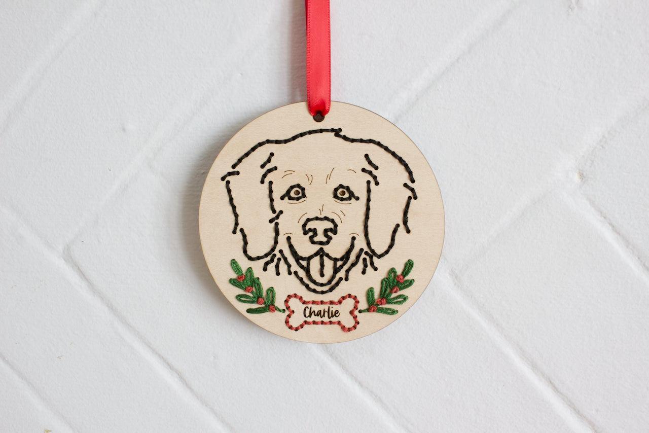 Embroidered Personalised Dog Breed Ornament