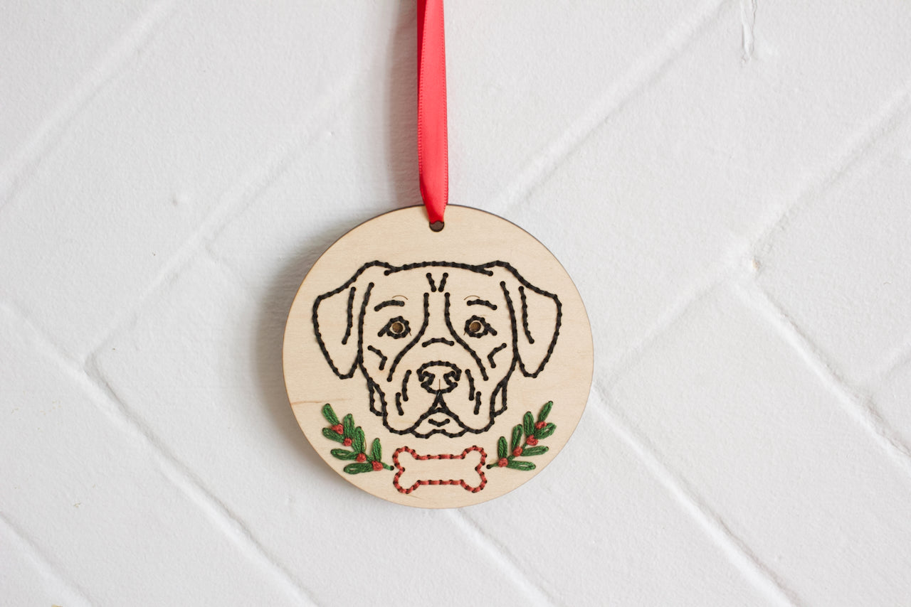 Embroidered Personalised Dog Breed Ornament