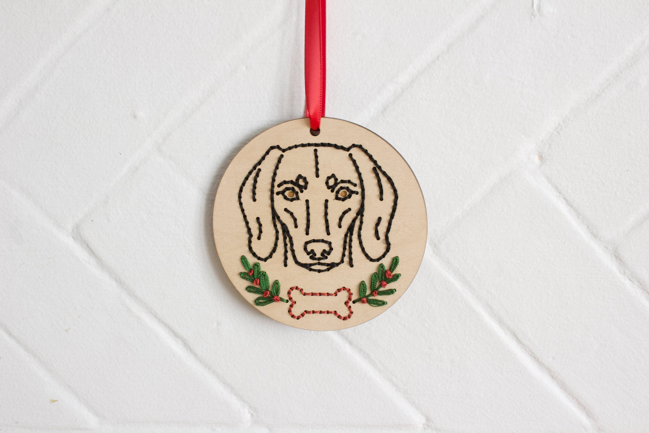 Embroidered Personalised Dog Breed Ornament