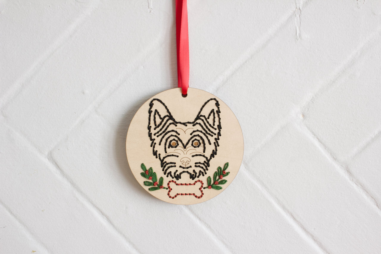 Embroidered Personalised Dog Breed Ornament