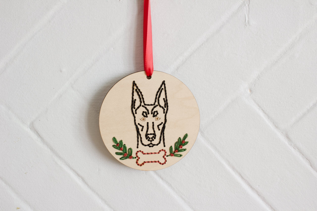 Embroidered Personalised Dog Breed Ornament