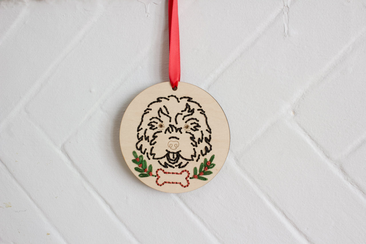 Embroidered Personalised Dog Breed Ornament