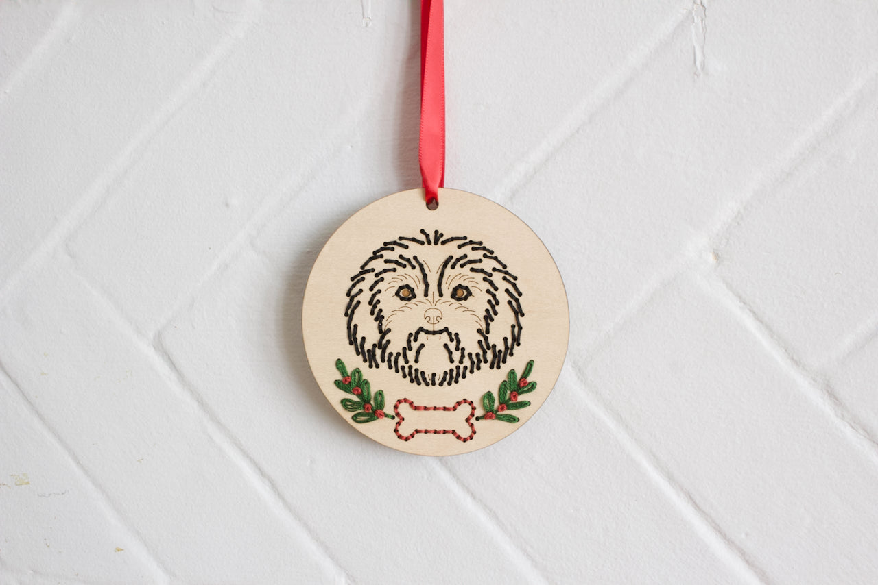 Embroidered Personalised Dog Breed Ornament