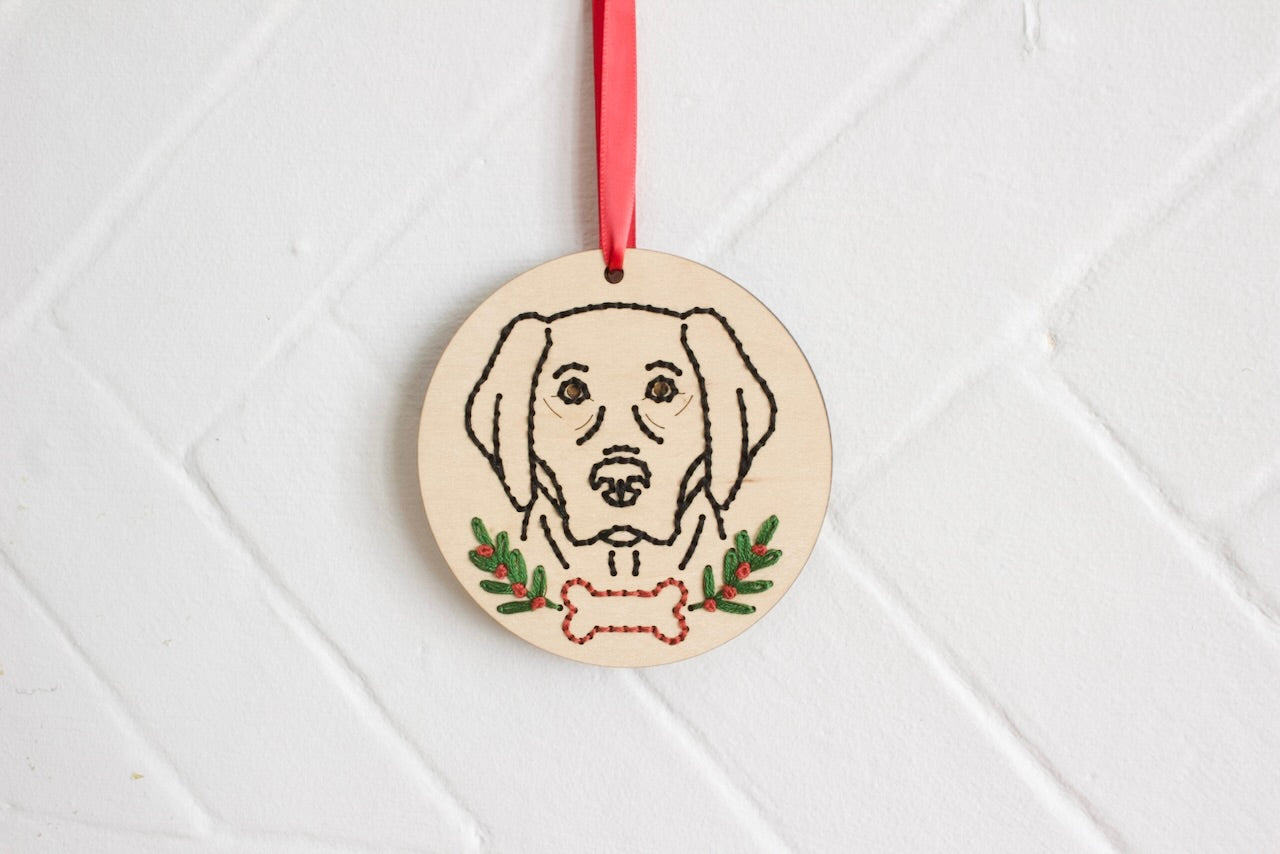 Embroidered Personalised Dog Breed Ornament