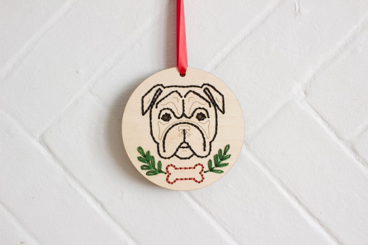 Embroidered Personalised Dog Breed Ornament