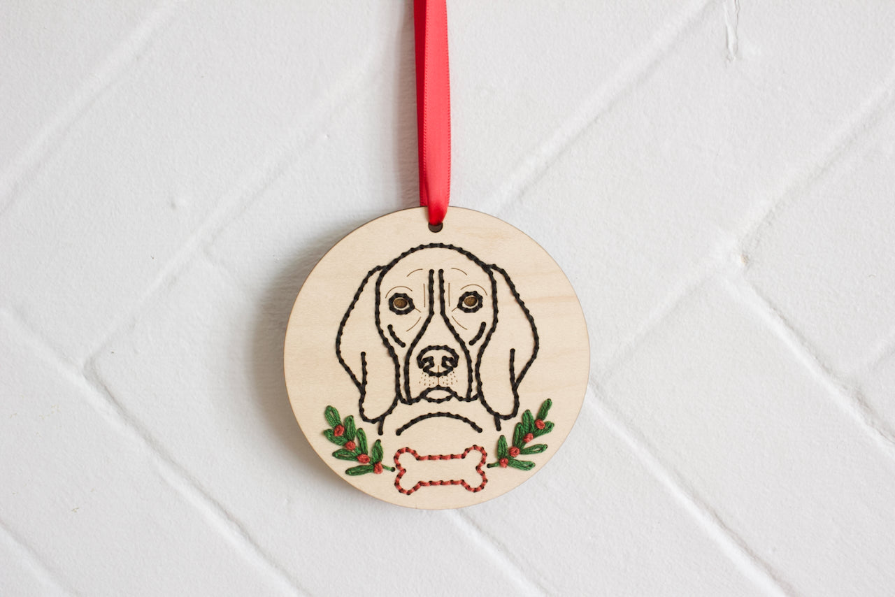 Embroidered Personalised Dog Breed Ornament