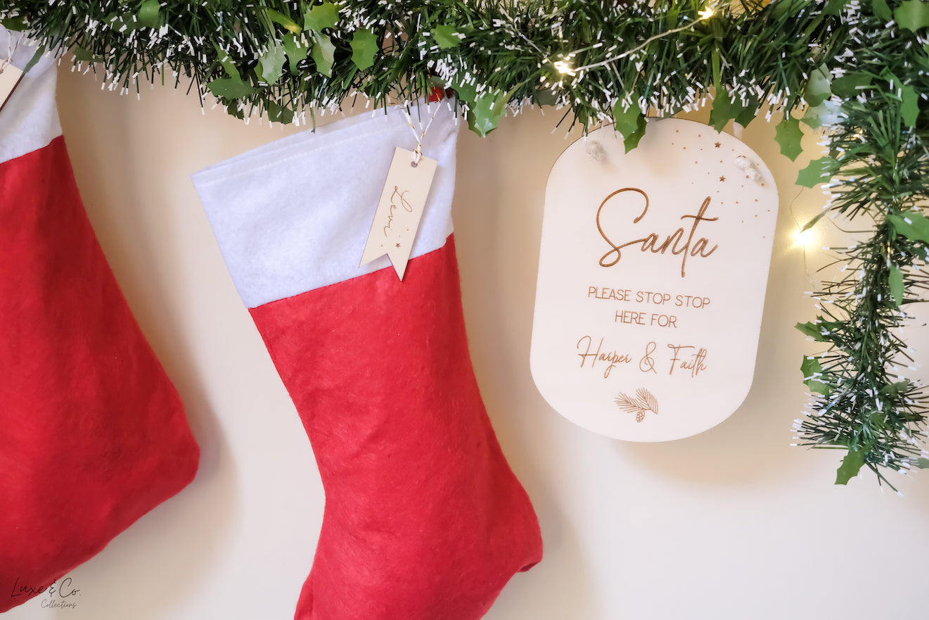 Personalised Santa Stop Here Sign