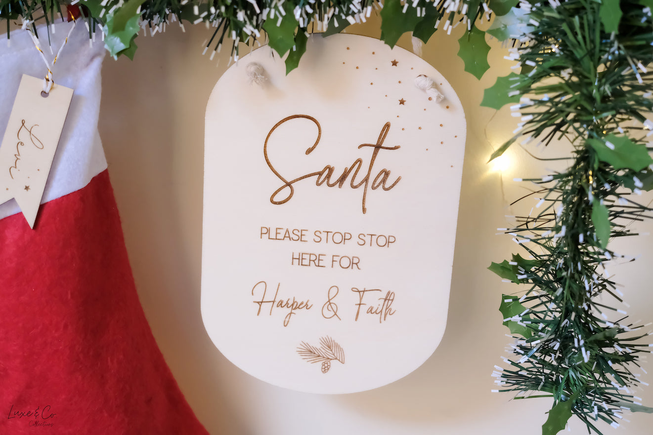 Personalised Santa Stop Here Sign