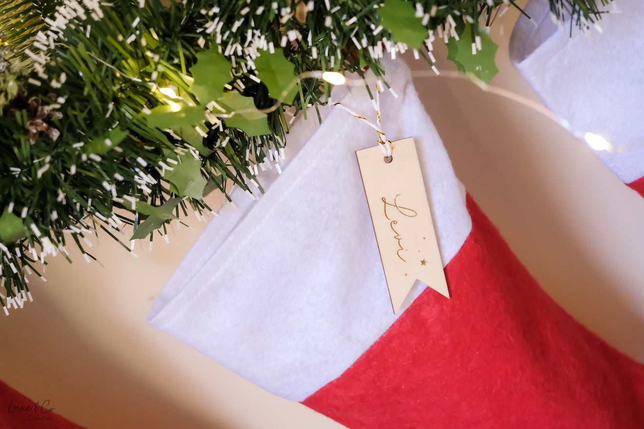 Personalised Christmas Flag Name Tags