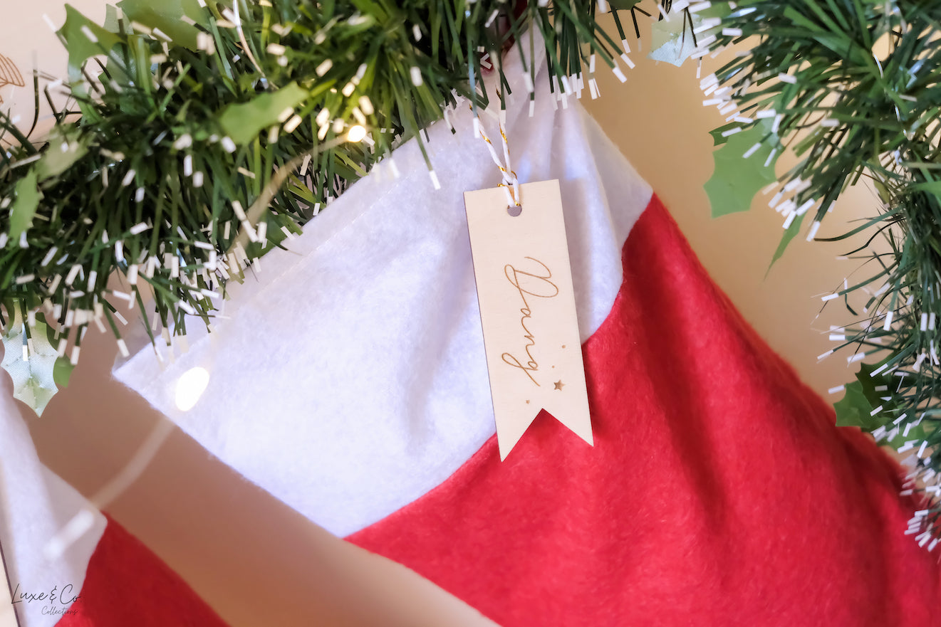 Personalised Christmas Flag Name Tags