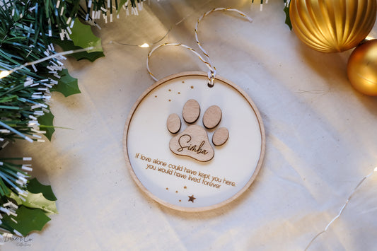 Personalised Dog Paw Memorial Ornament
