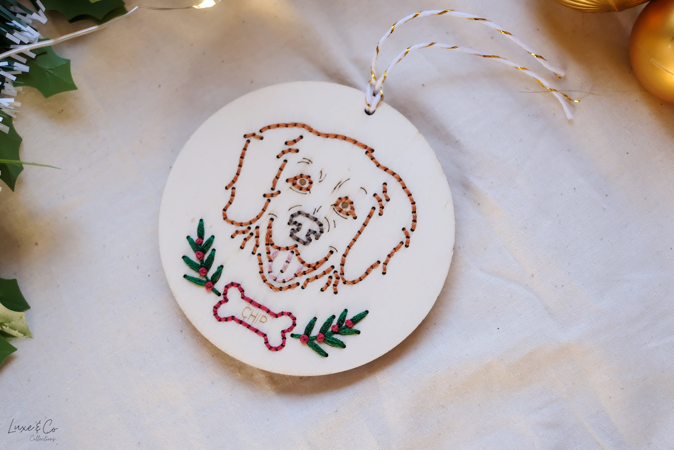 Embroidered Personalised Dog Breed Ornament