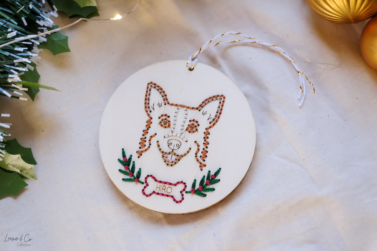 Embroidered Personalised Dog Breed Ornament