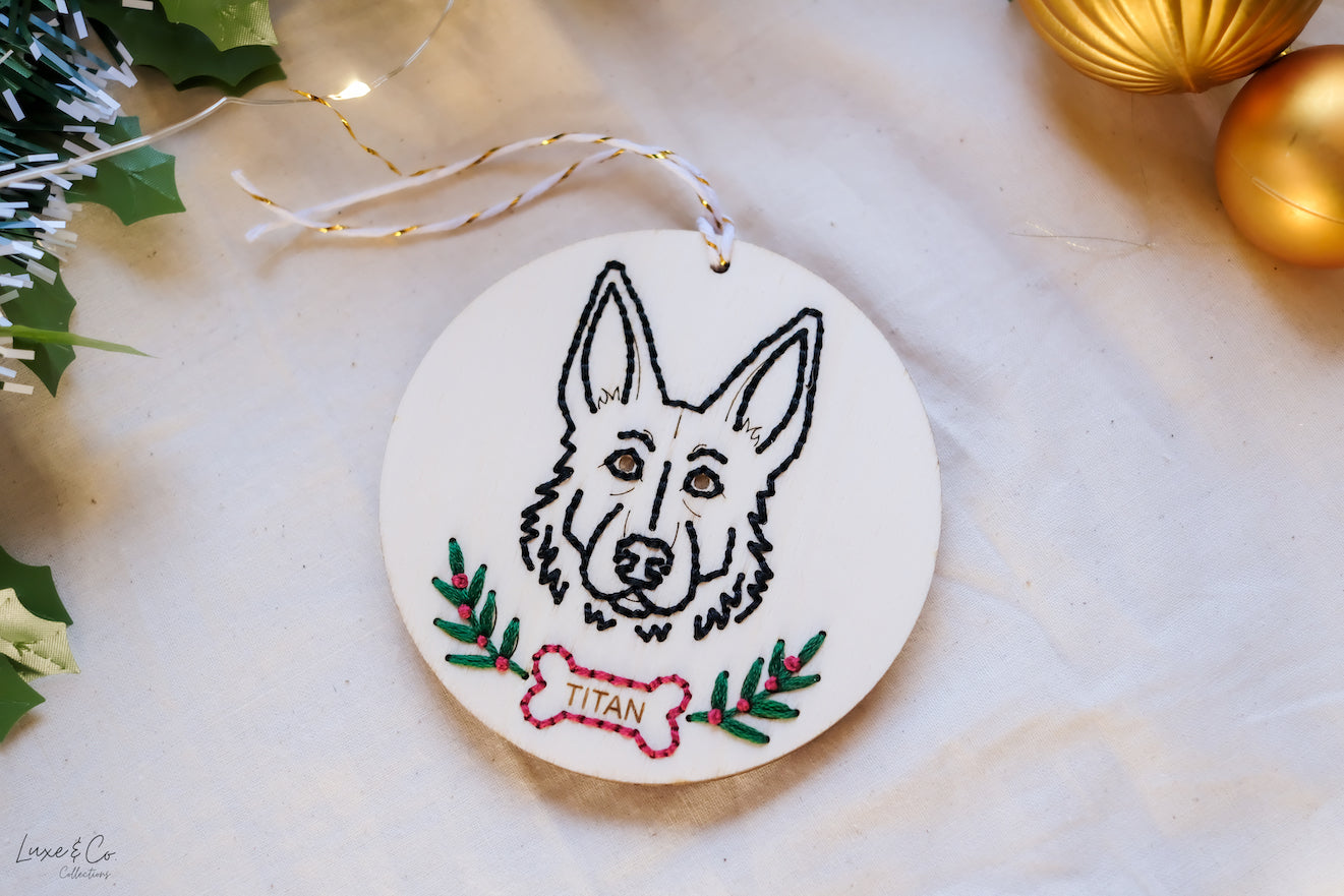 Embroidered Personalised Dog Breed Ornament