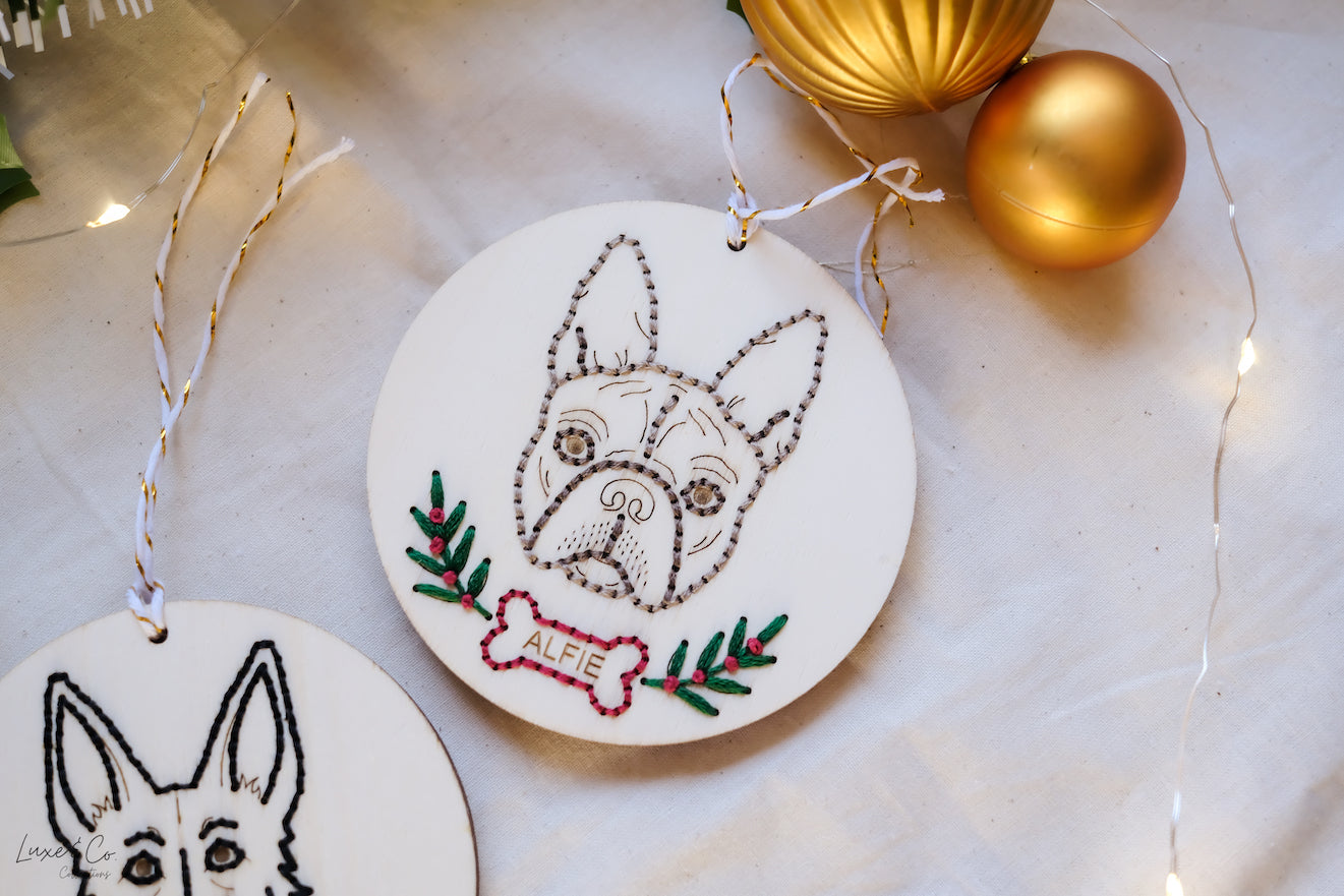 Embroidered Personalised Dog Breed Ornament