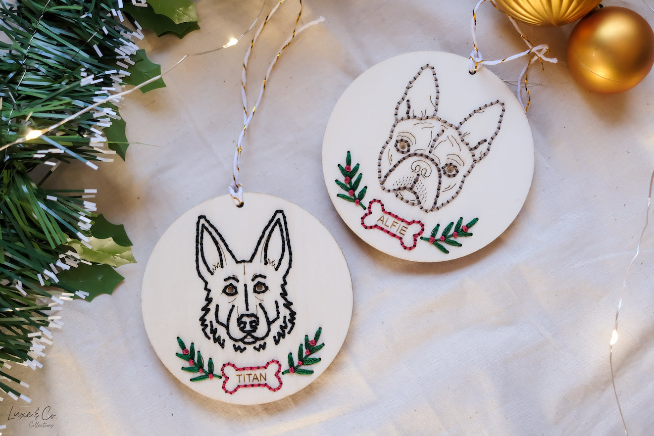 Embroidered Personalised Dog Breed Ornament