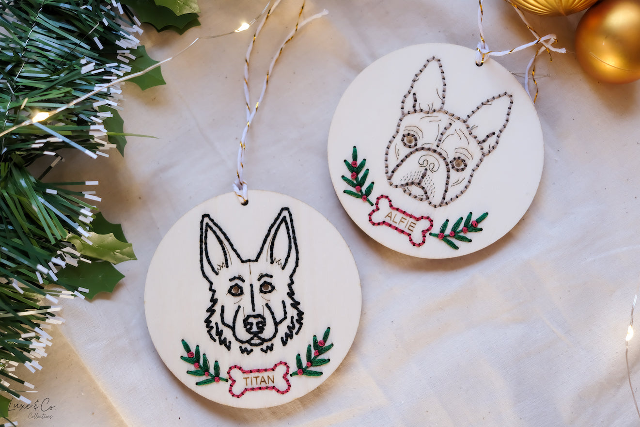 Embroidered Personalised Dog Breed Ornament